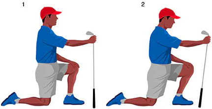Golf stretching for the front hip muscles
