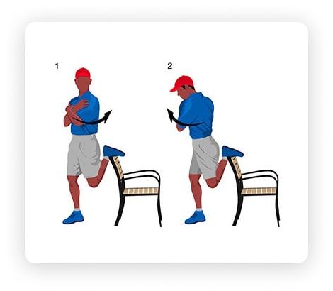 Golf stretching for the quadriceps