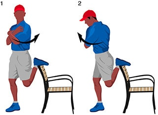 Golf stretching for the quadriceps